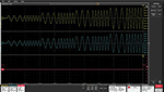 Sequenced sine waveforms with different frequency and amplitude