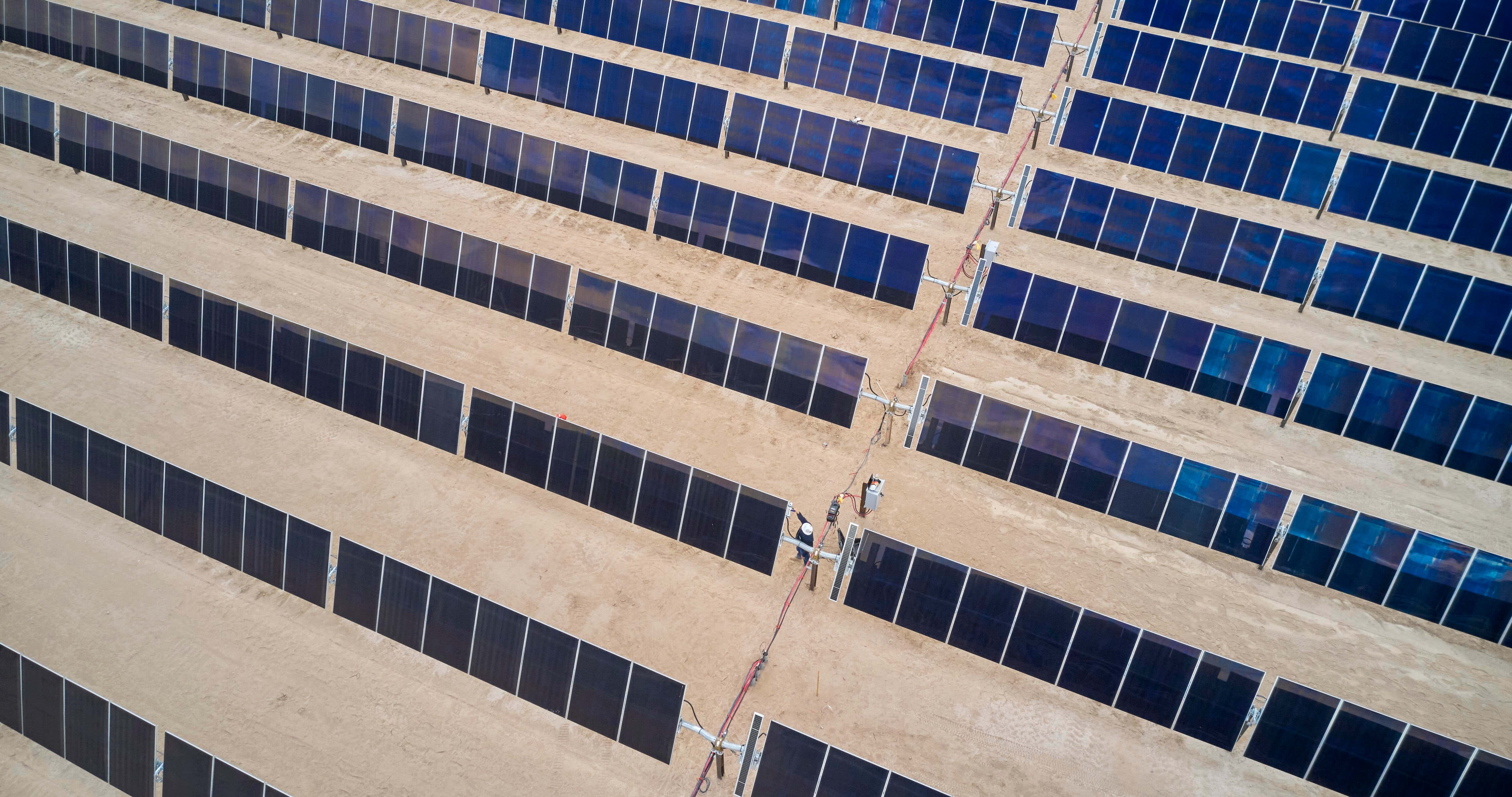 Solar panels installed on the roof of a building